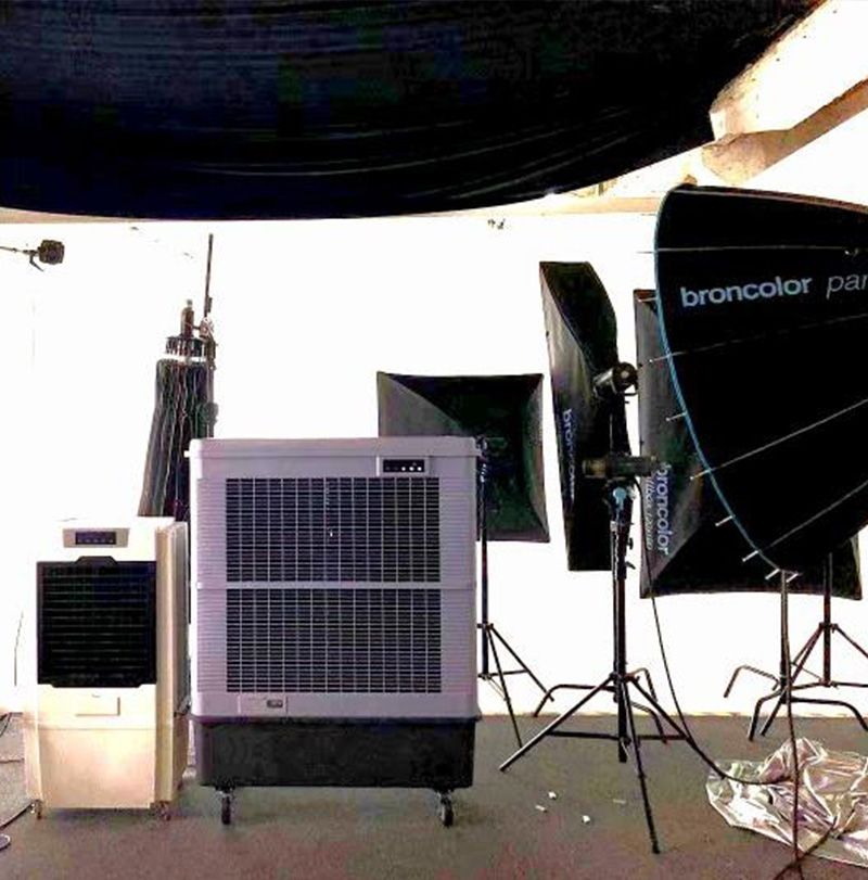  雷豹蒸发式空调扇MFC18000D 户外剧组拍摄降温案例